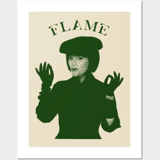 Flame White Widow Engraving Posters and Art